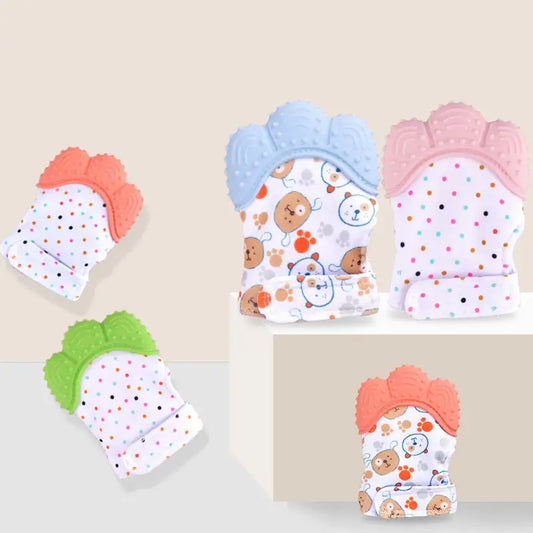 Soft Silicone Baby Teething Mittens
